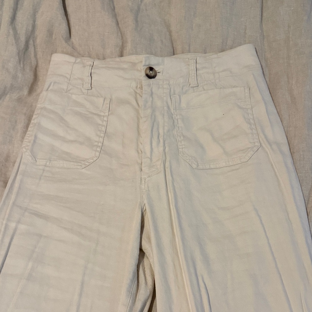 Anthropologie The Colette Linen Blend Crop Tall Wide-Leg Pants by Maeve